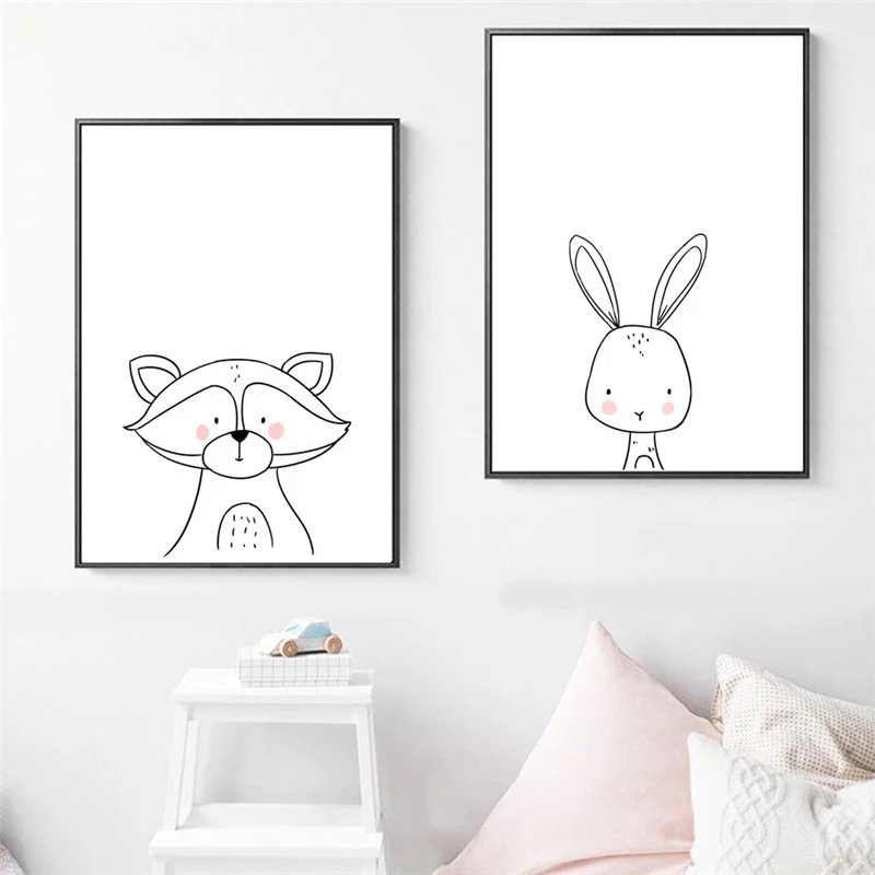 Скандинавский абстрактный минимализм детская комната Фреска милый мультфильм
