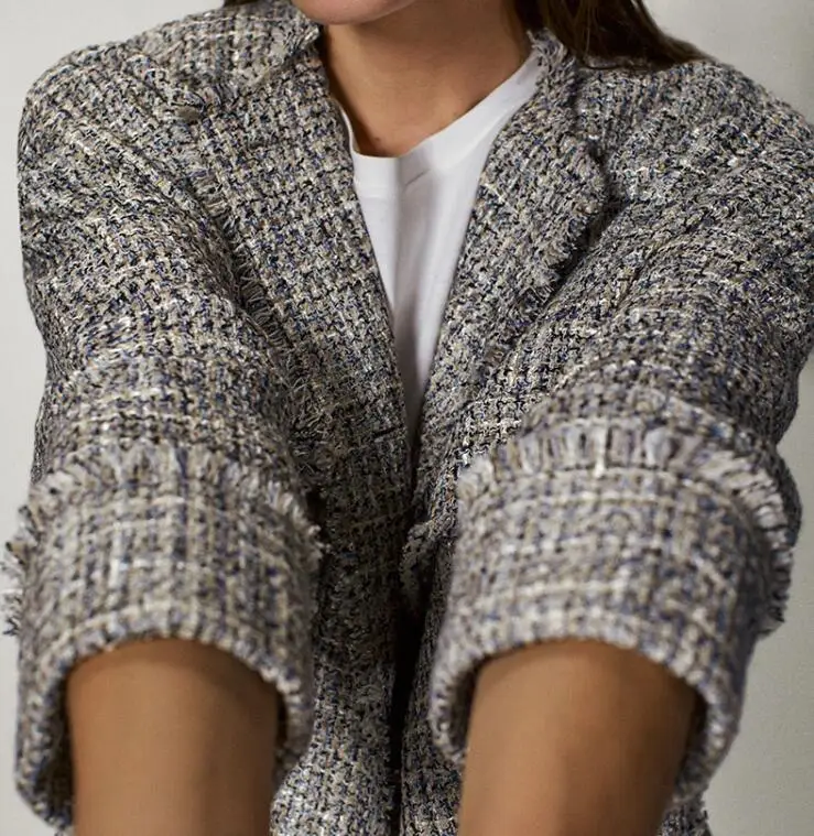 

2020 Autumn New Textured Woven Jacket Short Jacket Women's Top