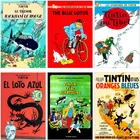 Плакат Tintin, поп-Тинтин, ракета, холст, печать картин из комиксов, Тинтин, приключения, холст, живопись для дома, гостиной, настенное искусство, Декор