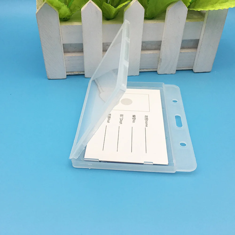 1 шт. прочный пакет из жесткого Пластик ID карты держатель значка горизонтальный