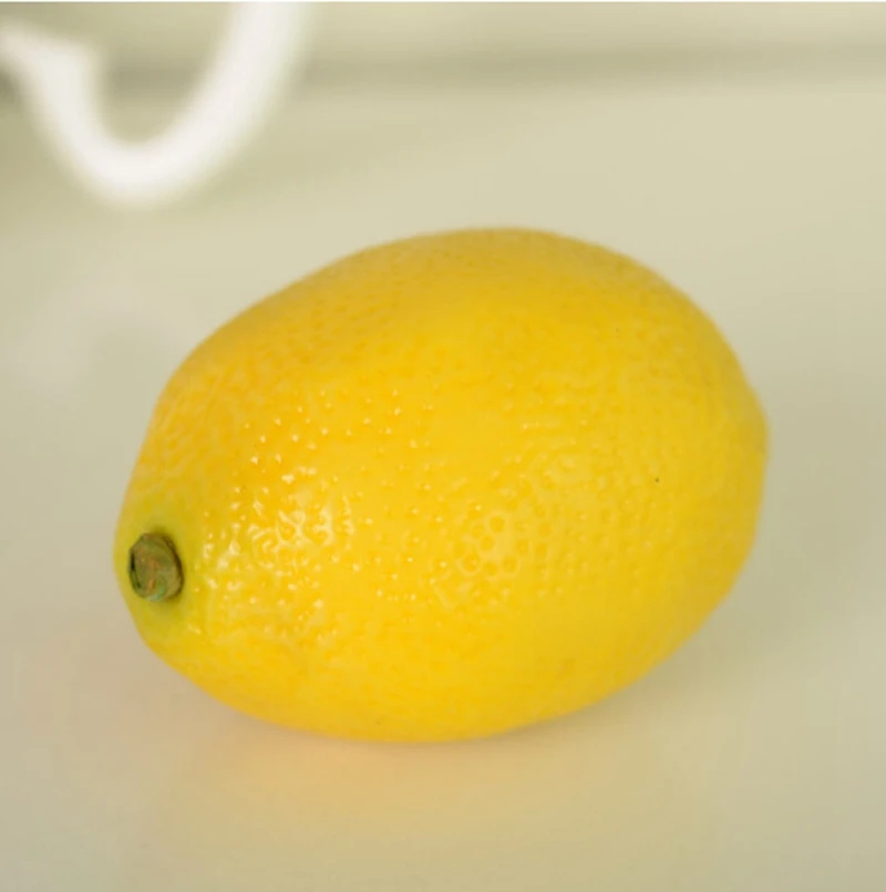 yellow lemon Искусственные фрукты поддельные яблоко лимон игрушечный миксер фрукты для украшения свадьбы Вечерние украшения дома реквизит для фотосъемки ремесло еда - Цвет: yellow lemon