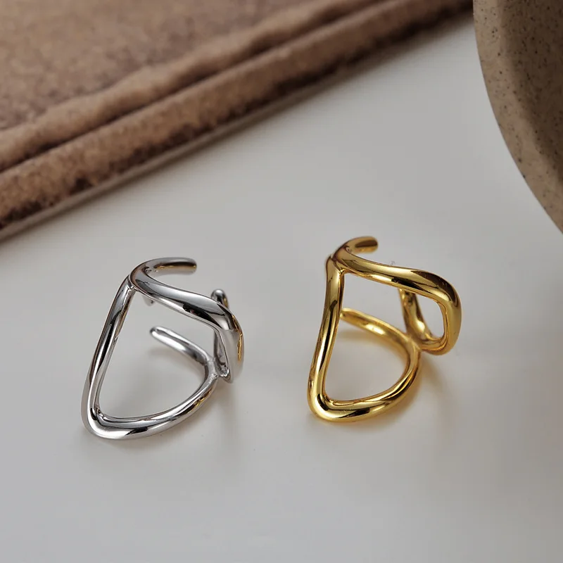 

14 мм, только 1 шт. (без проколов), Аутентичные серьги-Клипсы из серебра с полыми линиями, бриллиантовые серьги