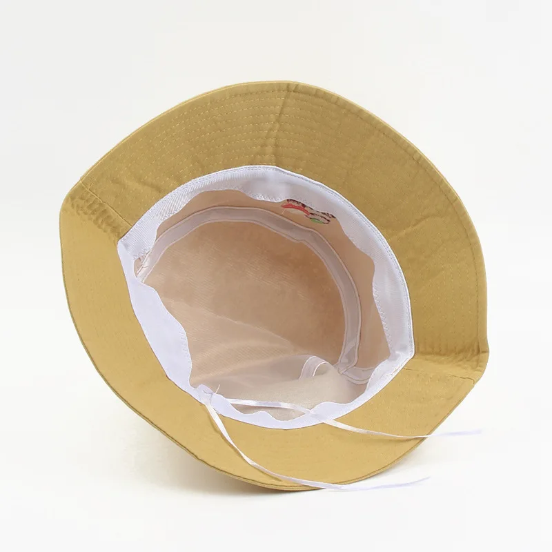 

Fruit Mangosteen Embroidered Basin Hat 2020 Panama Flat Top Bucket Hat Unisex Women Korean Men Fashion Couple Fisherman Hat