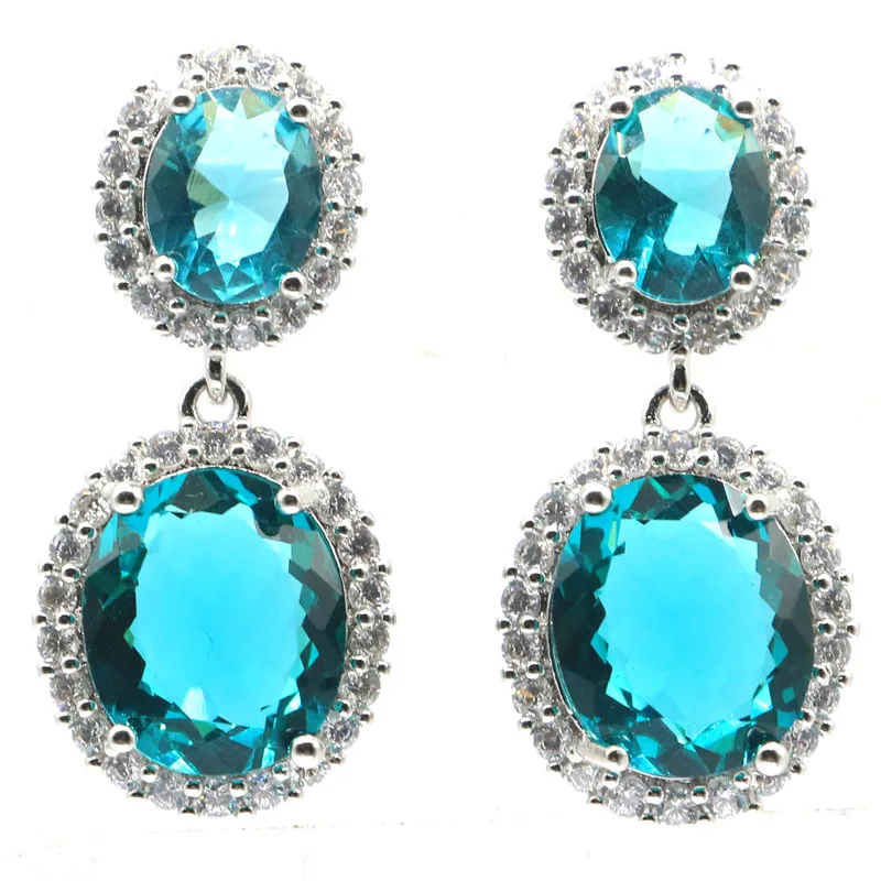 Женские серебряные серьги SheCrown с кубическим цирконием 35x16 мм|925 silver earrings|silver czwomen