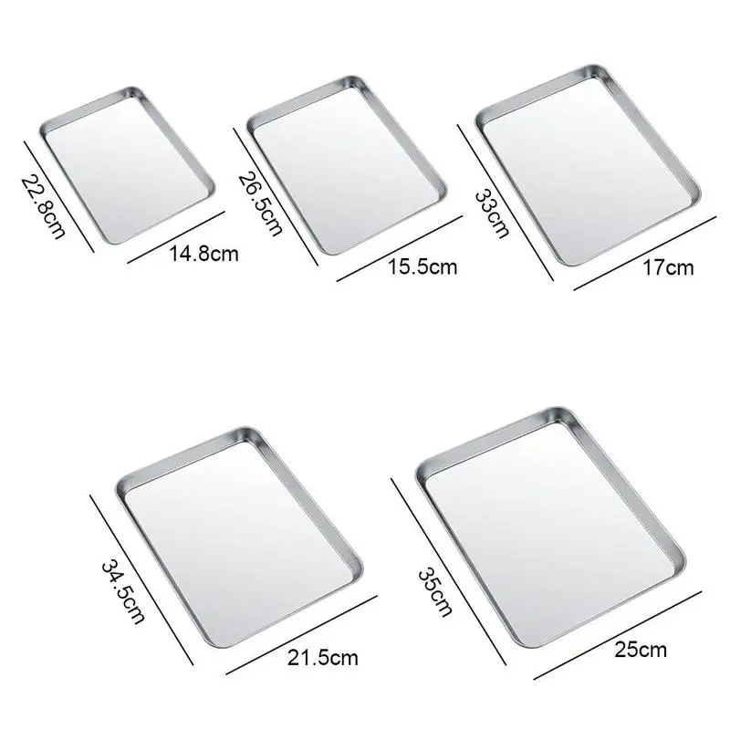 

Stainless Steel Square Baking Pan Rectangle Bread Tray Restaurant Hotel Japanese Style Flat Base