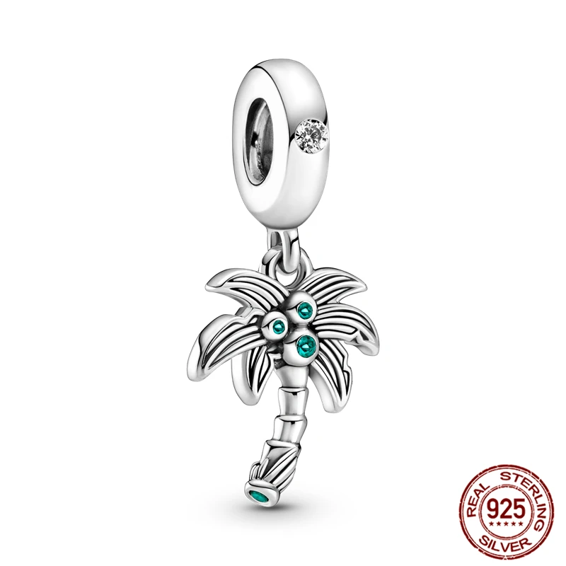 

2021 The New 925 Sterling Silver Flamingo Palm Tree Hot Air Balloon Hand Charm Fit Original Pandora Bracelet Jewelry