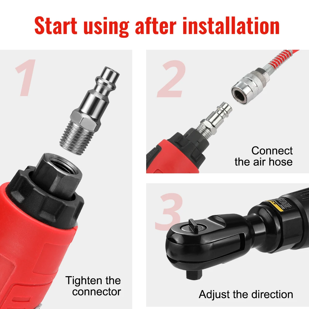 Пневматический ключ с храповым механизмом WORKPRO 5 5-дюймовый телефон максимальный