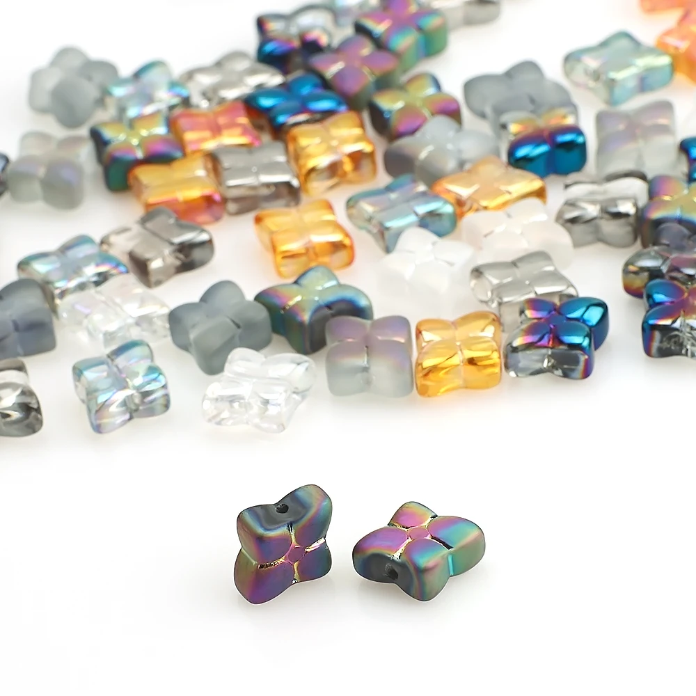 50 шт. стеклянные матовые бусины ромб цветок форма 10 мм Кристалл Крест Подвески Сделай Сам Изготовление ювелирных изделий серьги и колье