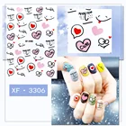 Наклейки для ногтевого дизайна, 3D наклейки, забавное и милое лицо любви с простыми штрихами, украшение для ногтей, салона, маникюра