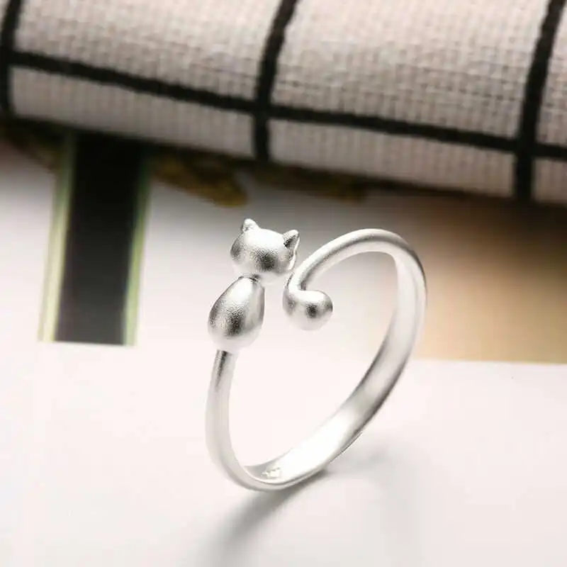 

Fashion Lovely Cat Kitten Women Lady Jewelry Opening Adjustable Ring Party Gift Women Lady Jewelry Ring Birthday Gift