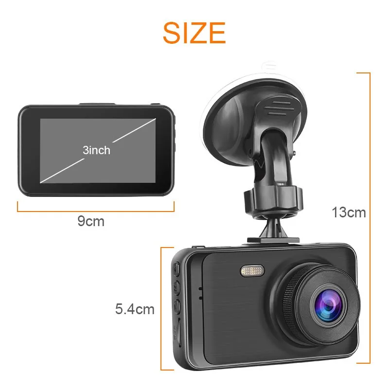 Семейный Автомобильный видеорегистратор 1080P Dashcam ", супер HD камера заднего вида, Скрытая камера с двумя объективами, видеорегистратор для вождения, 170 градусов