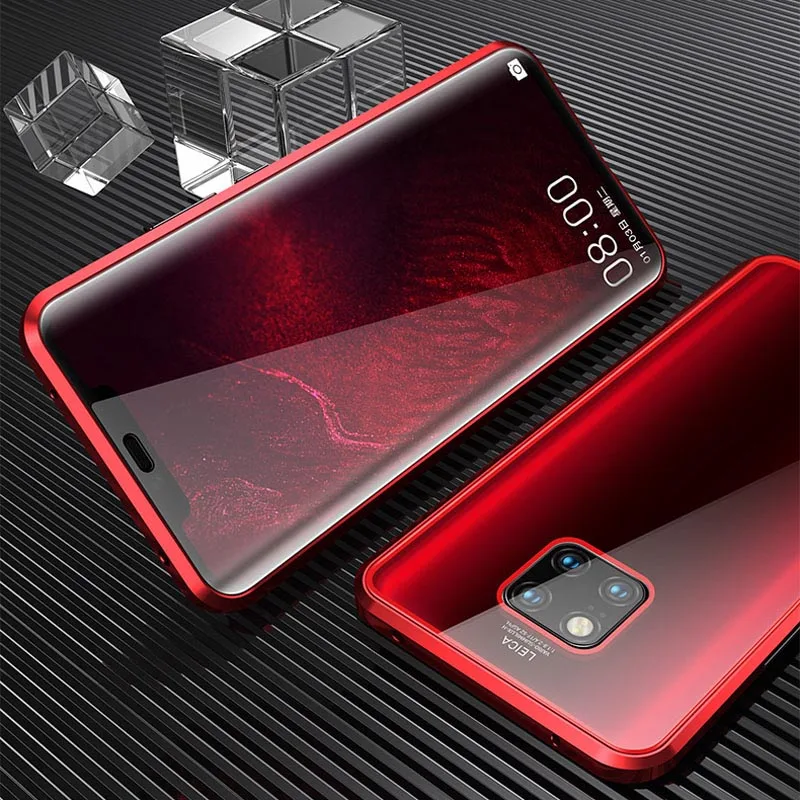 For Huawei P30 Pro Magnetic Case Front+Back double-sided Tempered Glass for Mate 20 P20 Metal Bumper |