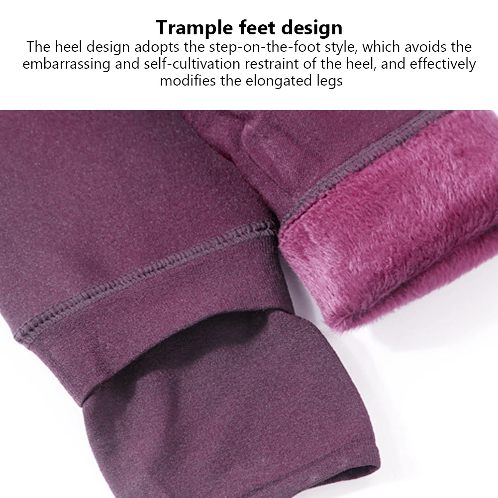 

Warm Women Pants Winter Skinny Thick Opaque Fleece Lined Footed Leggings Trousers Pants High Waist Elastic Female Leggings
