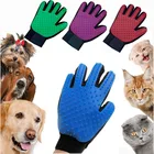 Перчатка для груминга домашних животных перчатки для удаления шерсти кошек перчатка с щеткой для бережного удаления шерсти эффективный массаж для собак и кошек с длинным коротким мехом