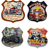 route 66 badge 5d diy diamond painting american road rhinestone embroidery mosaic cross stitch home decoration complete design