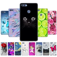 cases for huawei p smart 2018 enjoy 7s back covers soft tpu silicone back cover 360 full protective printing transparent coque