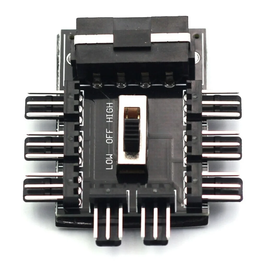 

8 Port Molex 4Pins Cooling Fan HUB Power Supply Adaptor Speed Controller PC Fan