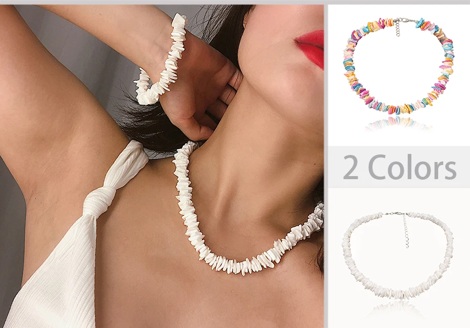 SHIXIN Boho белое/цветное колье-чокер Puka, летнее ожерелье из морской раковины с фишками для женщин, модный чокер, Женский ошейник