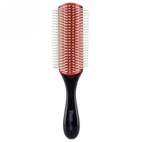 professional hair brush hair comb black nylon bristles 9 rows hair comb massage styling brush