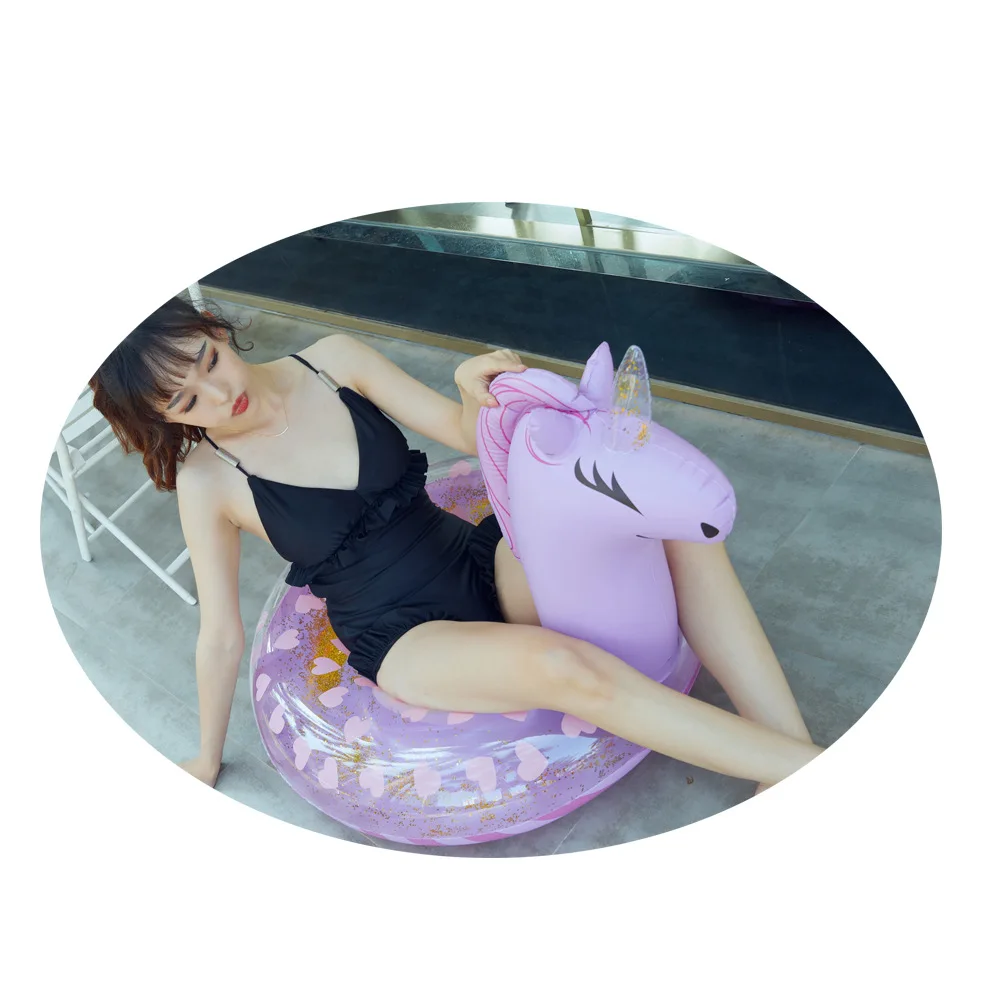 

Unicorn Pool Float Sequin Inflatable Swimming Ring Flamingo Kids Adult Colorful Shiny Swim Ring Pool Tube Circle Pool Toys YUYU