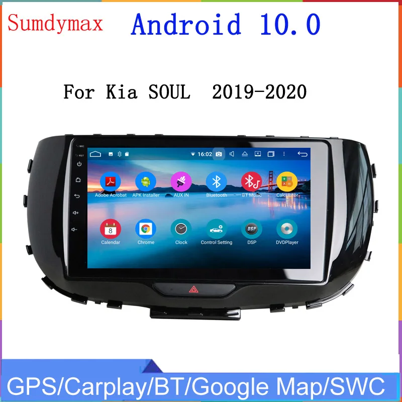 Автомагнитола android10 для KIA soul 2019 2020 головное устройство с 9 &quotэкраном gps Wi-Fi DSP |