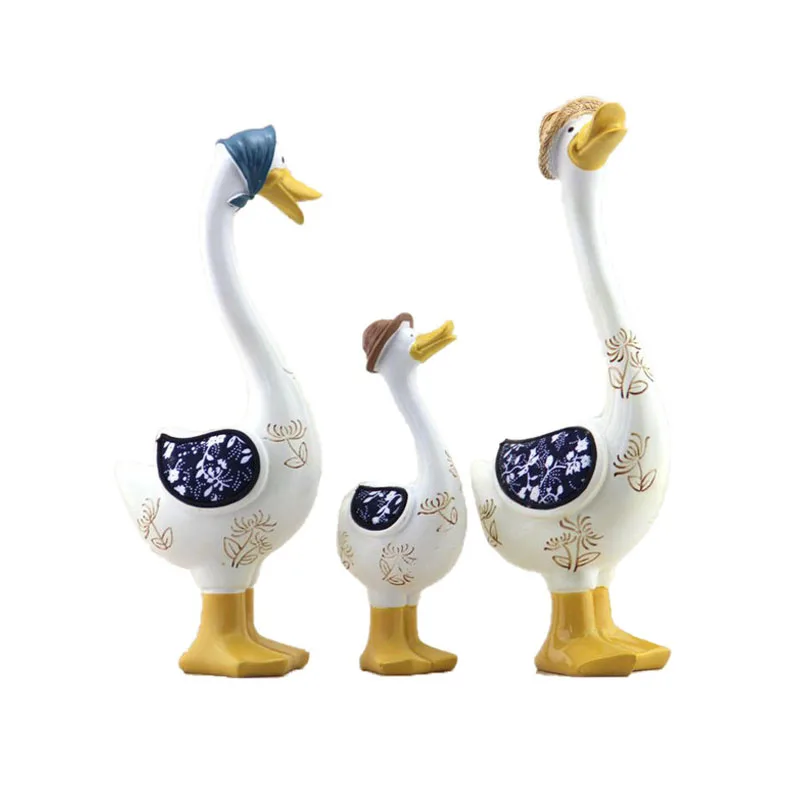 Фигурки семейных уток детская игрушка украшения из смолы Детская кукла декор для
