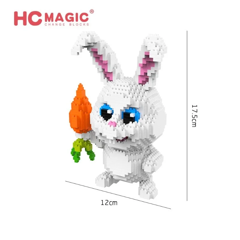 

HC Magic Blocks Cartoon Building Toys Big Size Rabbit Assembly Intelligence Bricks Bird Auction Figures Dog for Children Gift