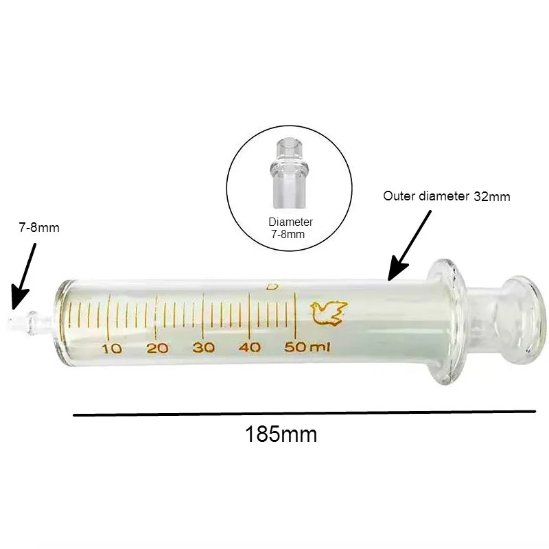 Стеклянный шприц стеклянный многоразовый пробоотборник 50 мл диспенсер для