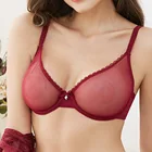 Женский кружевной бюстгальтер, бюстгальтер без подкладок, Прозрачное нижнее белье размера плюс, топы BH, сексуальное Сетчатое женское белье