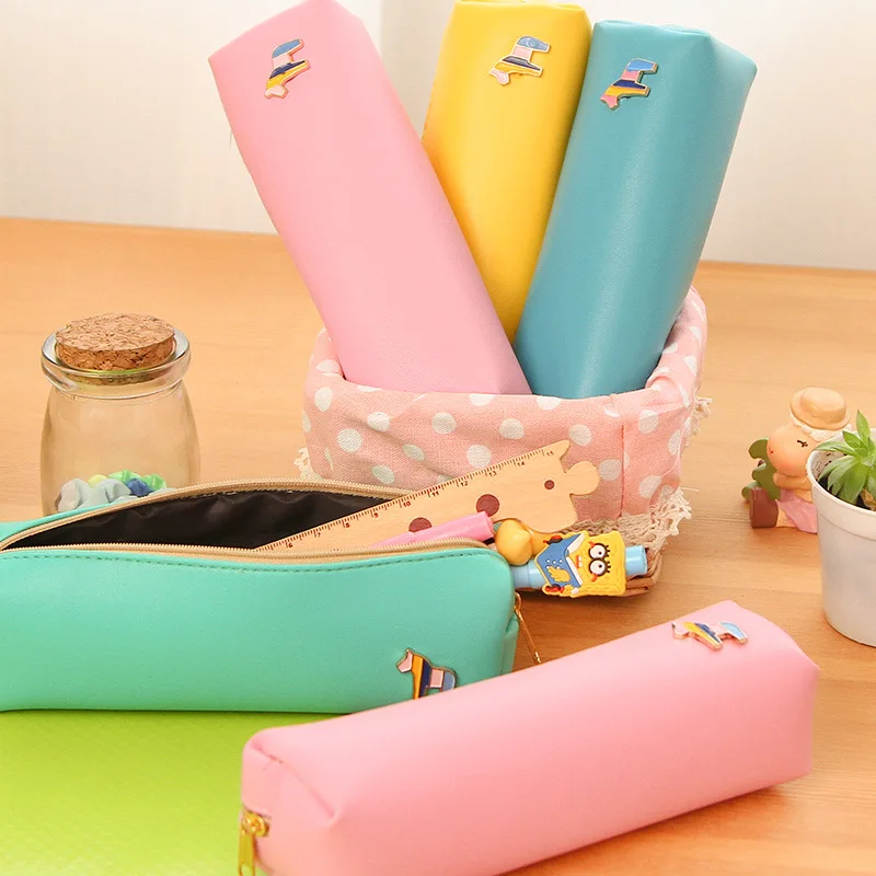 &quotЛошадка Радуга Ручка чехол сумка для карандашей PU Материал застежкой молнией