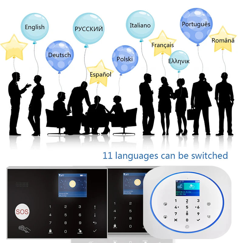 Беспроводная система охранной сигнализации Tuya APP 99 3 проводные зоны Wi Fi 4G ЖК