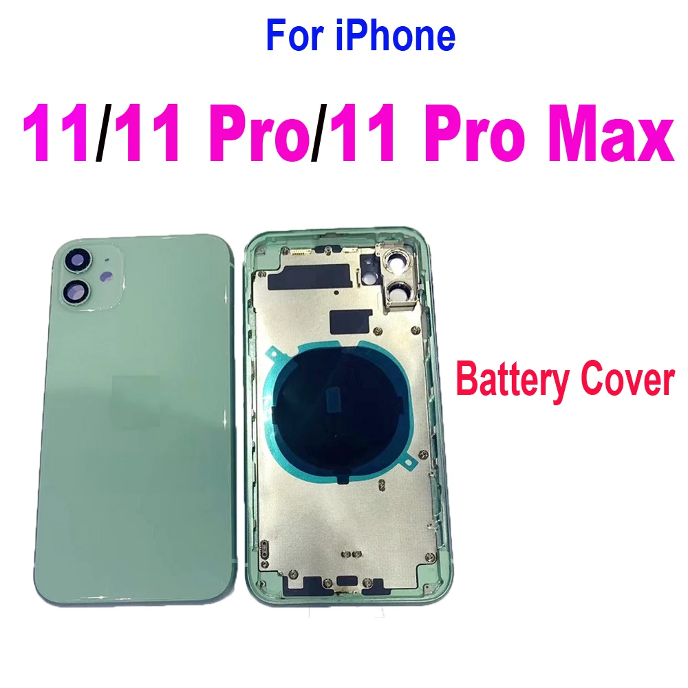 

Полный корпус для iPhone 11/11Pro/ 11 Pro Max, Задняя стеклянная крышка аккумулятора, средняя рамка, шасси в сборе, замена