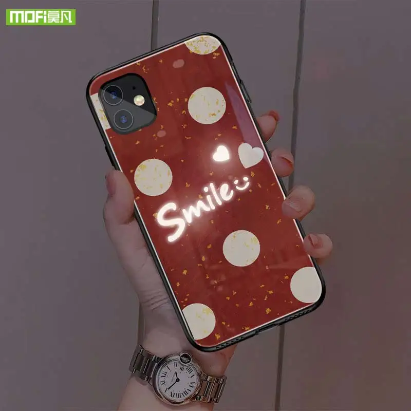 Умный светодиодный светящийся чехол для телефона iphone 11 Pro Max с милым рисунком