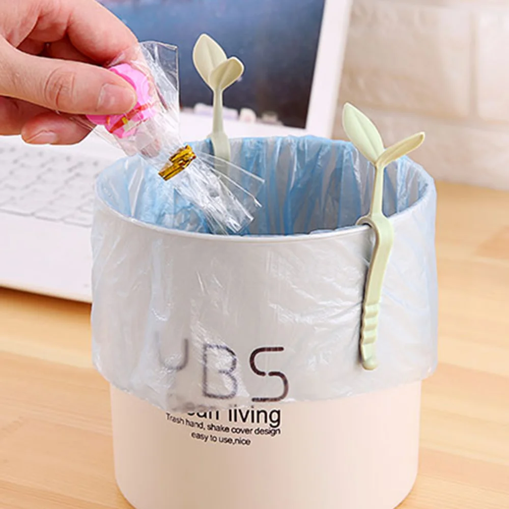 

18pcs Grass Bud Shaped Garbage Bags Clamp Non Clip Fixed Rubbish Trash Bin Edge Waste Basket Bag Holder (Random Color)