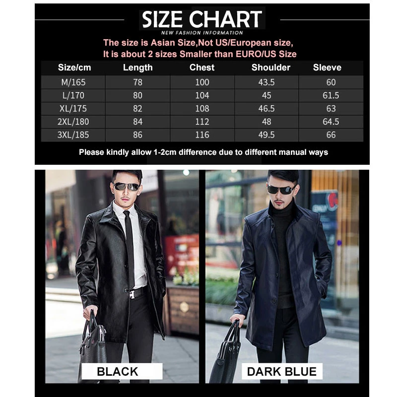 Длинная кожаная мужская куртка осень 2019 ветровка из искусственной кожи пальто в