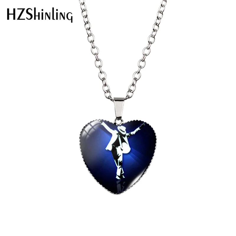 Новинка 2016 ожерелье Майкл Джексон с подвеска в форме сердца лунная ходьба