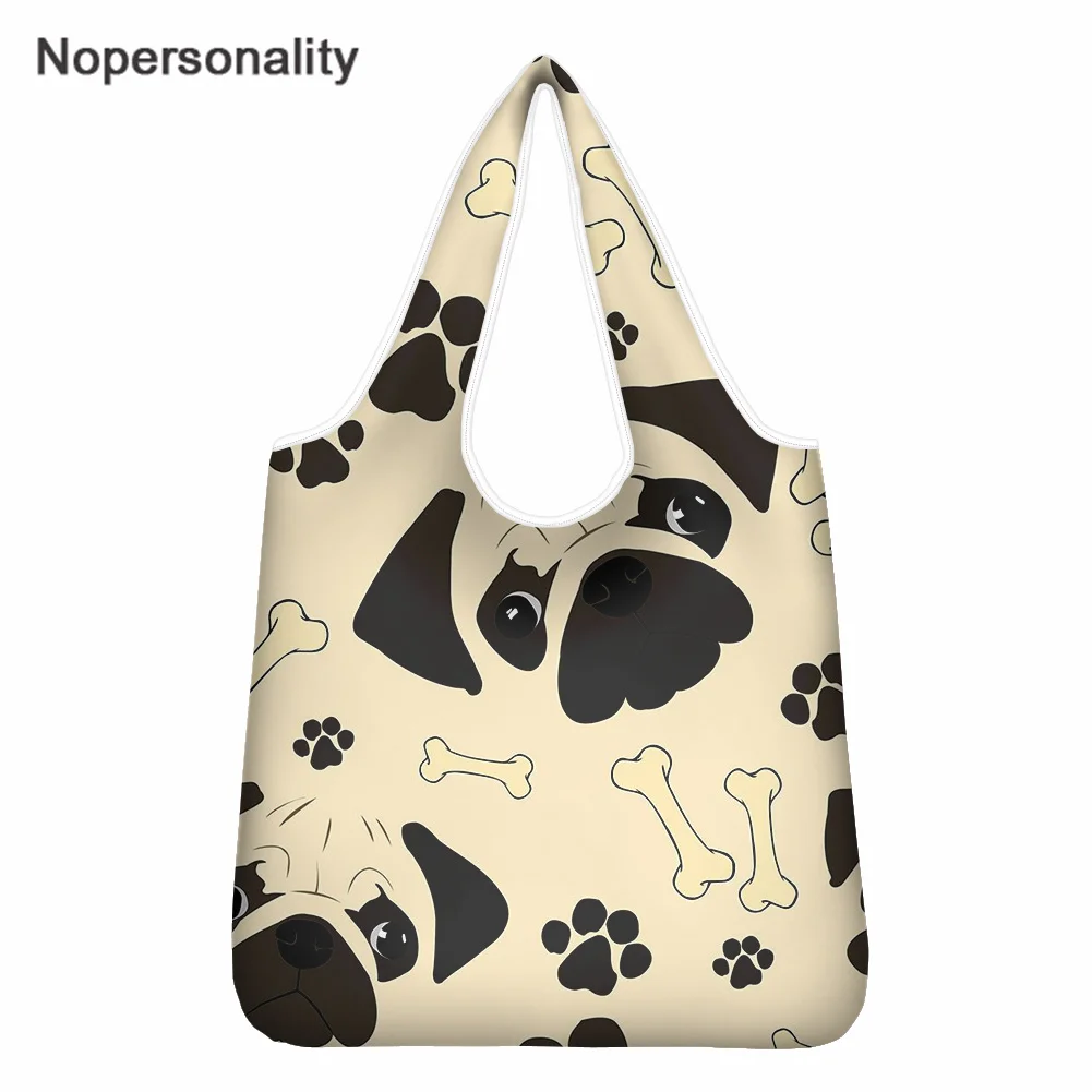 

Вместительная складная сумка для покупок с принтом французского бульдога