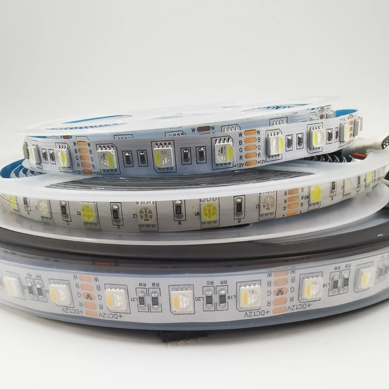 5M 300leds DC 12V 24V RGBWW/W 4 color in 1 led chip 60Leds/m  Waterproof IP67 5050 SMD flexible LED Strip light