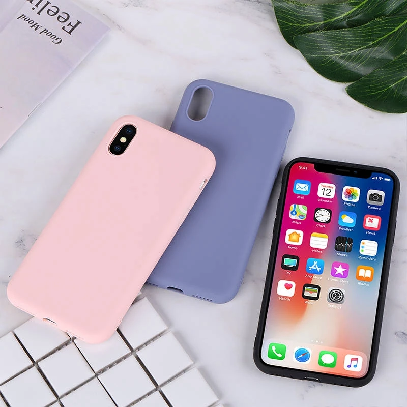 Силиконовый чехол для iPhone 11 Pro Max, чехол из мягкого ТПУ, матовый цветной чехол для телефона s, чехол для iPhone 6 7 8 Plus 6S XS Max XR X Etui