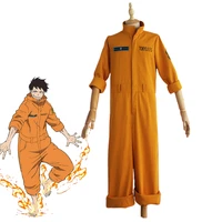 cosplaydiy cartoon fire force no 8 shinra kusakabe asa boiru maki oze cosplay costume adult kids halloween orange jumpsuit l320