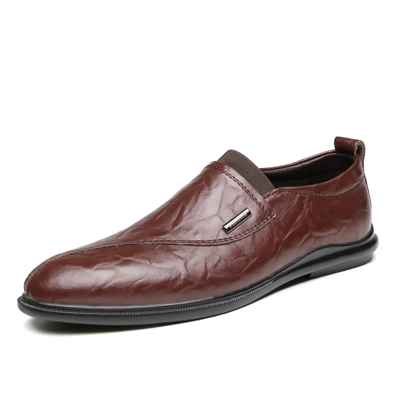 Мужские деловые туфли черные повседневные кожаные большой размер 45 весна-осень