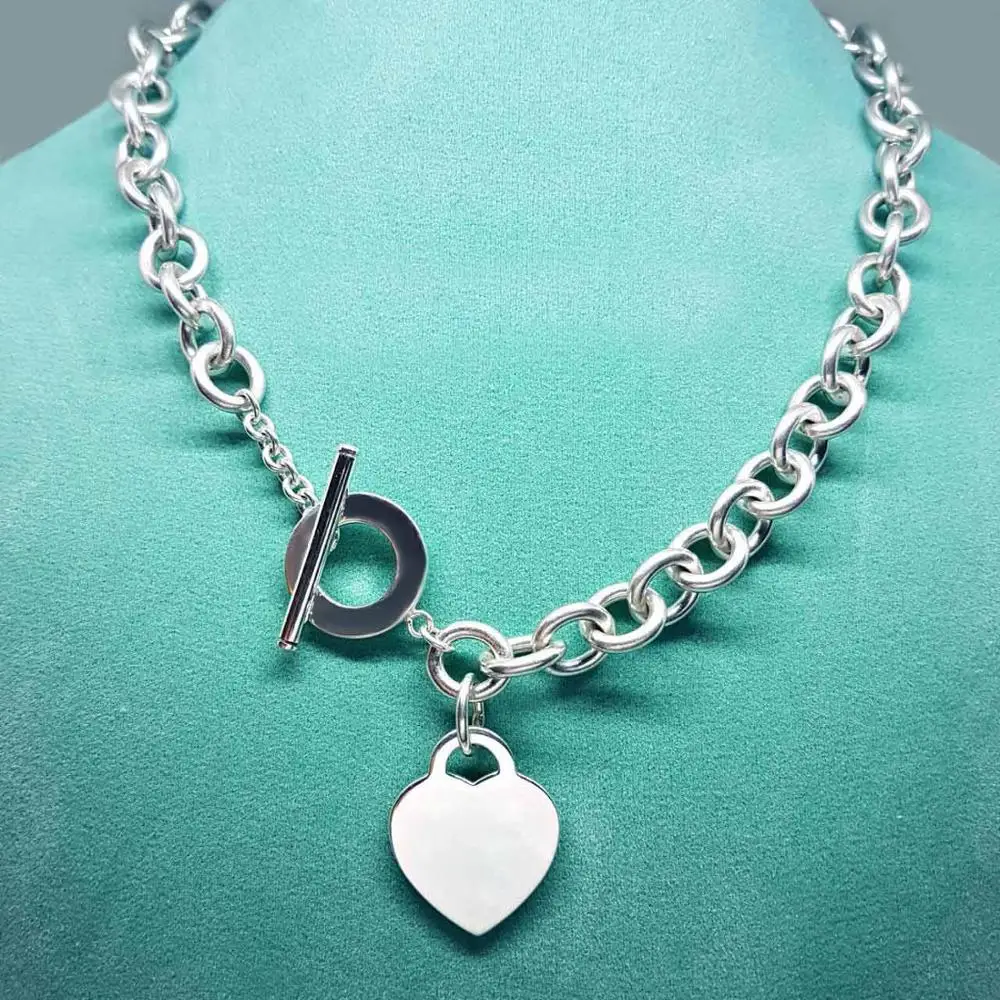 

47 Original 925 Sterling Silver Classic Elegant Heart Pendant Necklace Woman Jewelry Gift Wedding Party Jewelry Free Shipping