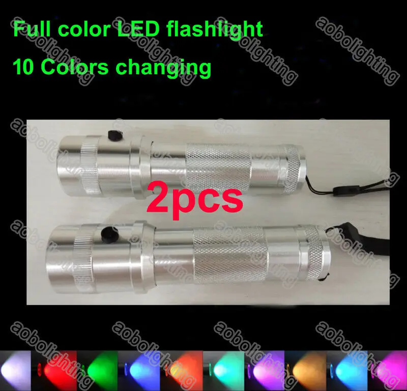 

2x Multifunction 10 Color Shine Flashlight Novelty Lighting 3W Torch Night Lamp