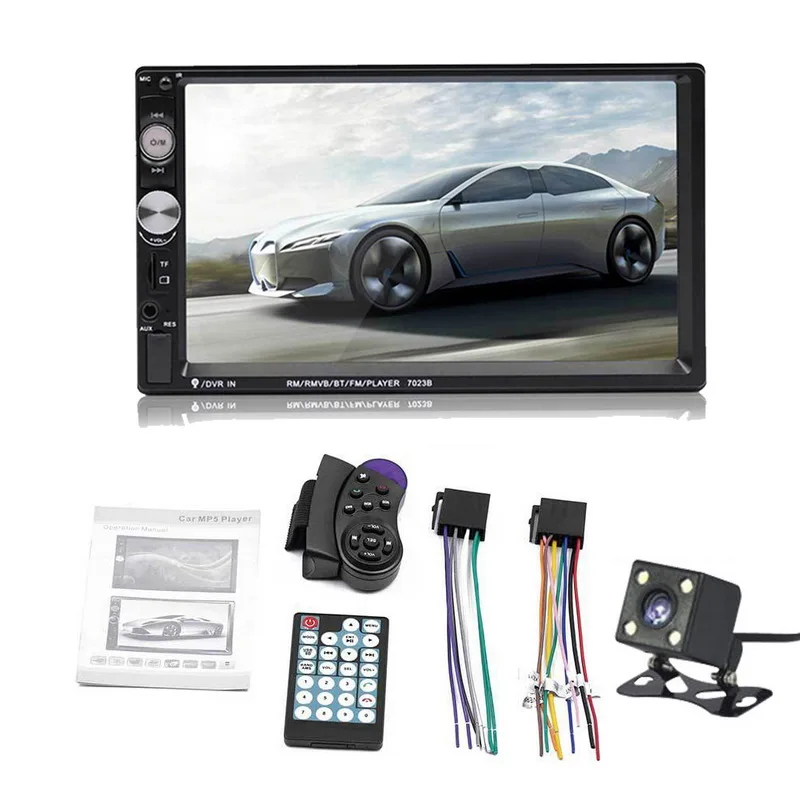 TOSPRA 7023B 2 Din Автомобильный мультимедийный плеер Bluetooth Авто Видео Стерео " сенсорный экран видео MP5 плеер Автомобильный резервный фотоаппарат