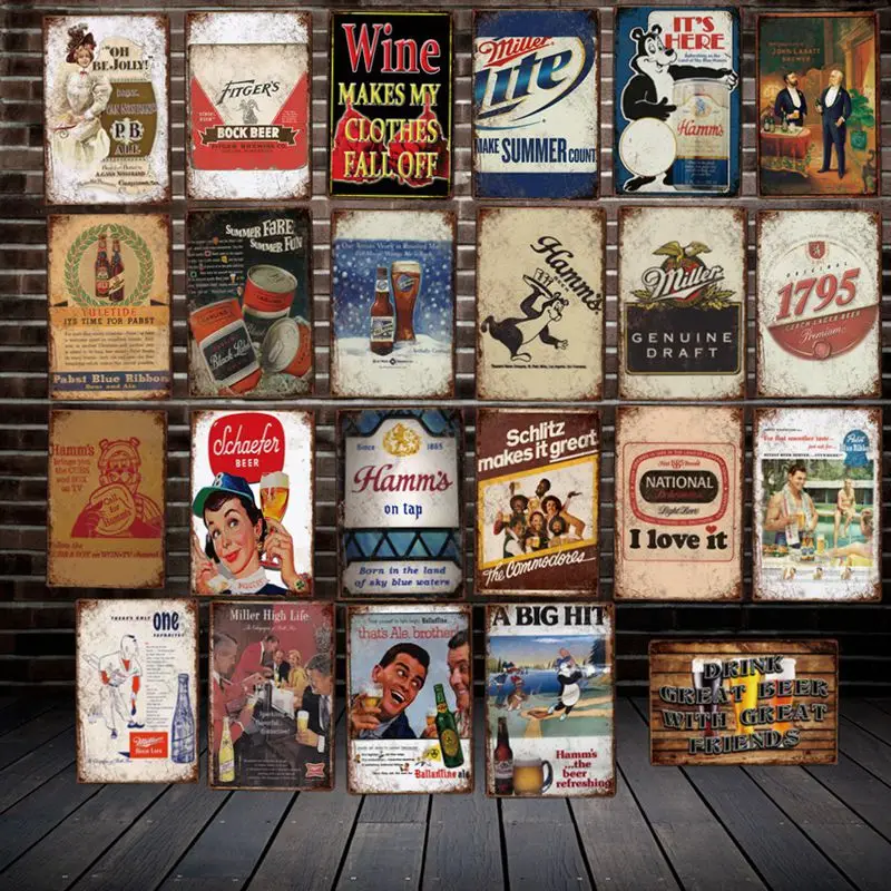 

[WellCraft] напитки пиво с хорошими друзьями жестяная вывеска Плакаты пользовательские Винтаж картина Стикеры с металлическим декором, LT-1973