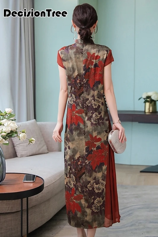 cheongsam ao dai vietnam ao dai платье винтажное азиатское платье aodai vietnam одежда qipao цветочный принт винтажное повседневное ретро