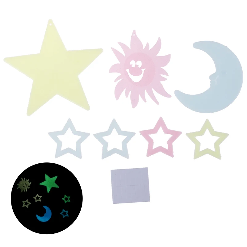 7 шт./компл. светящаяся звезда Стикеры s луна флуоресцентный Lightning звезды детская