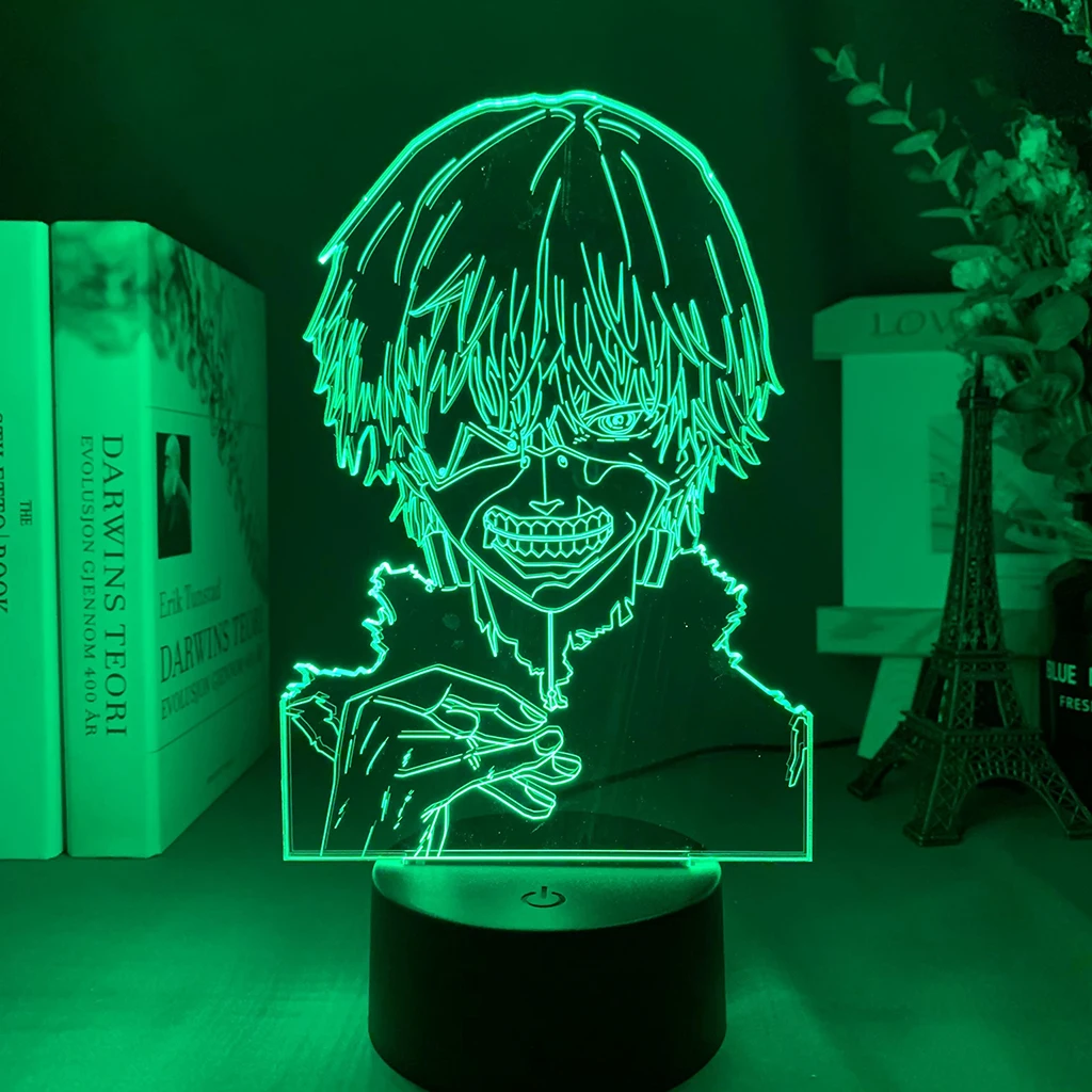 

Anime 3d Lamp Japanese Tokyo Ken Kaneki for Bedroom Decor Nightlight Cool Birthday Gift Acrylic Led Night Light Tokyo Ghoul