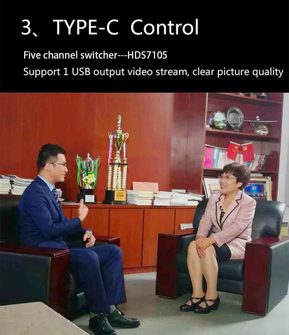 Микро видеопереключатель DeviceWell 5CH миксер 4CH HDMI + 1CH DP HDS7105 V21 PGM PVW мульти вид