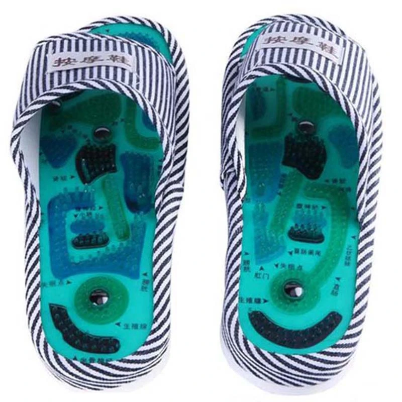 Мужские массажные тапочки для ног с иглоукалыванием и сеткой шиацу Обувь